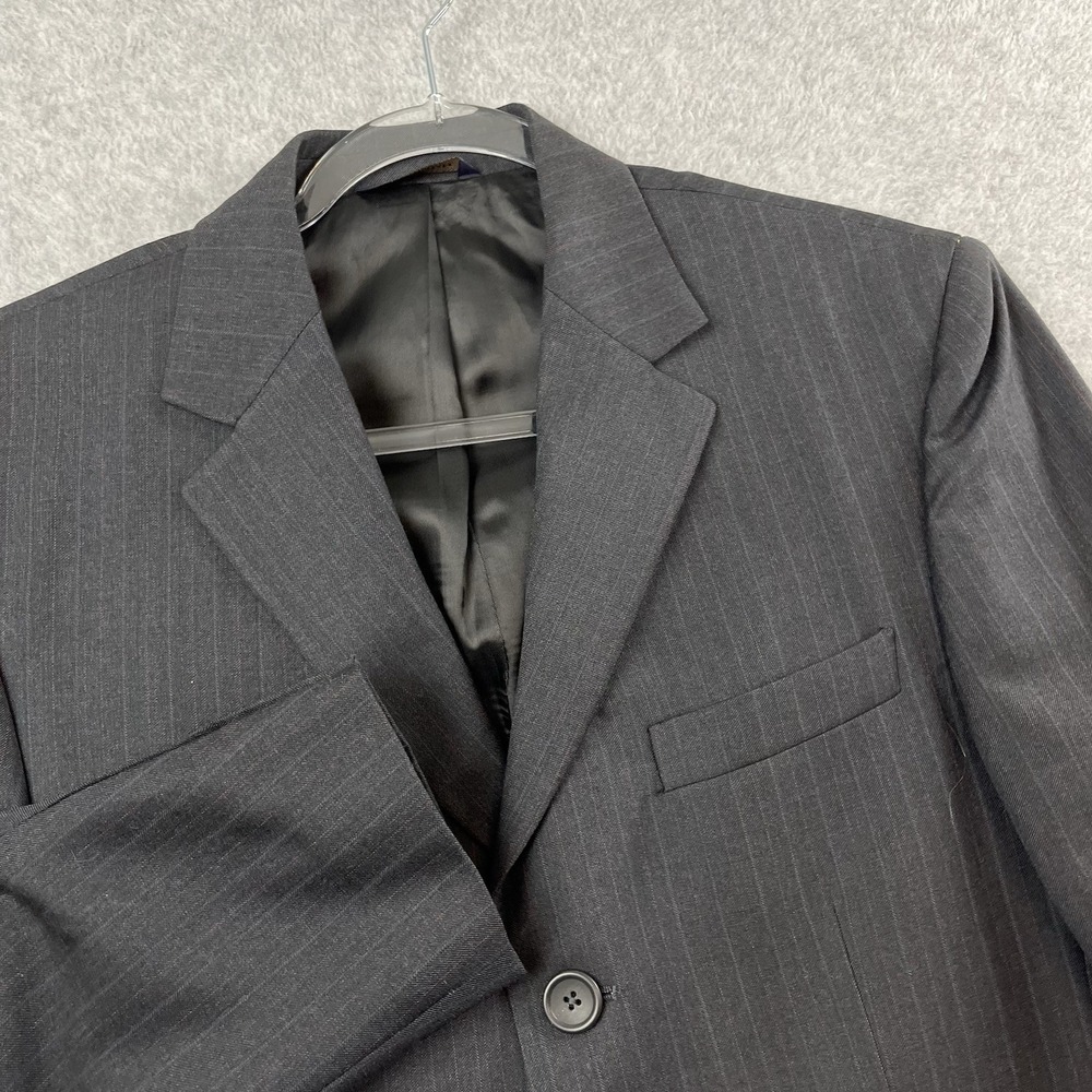 Banana Republic Pinstripe Blazer Modern Slim Fit Men Gray Red Size 40R Wool
